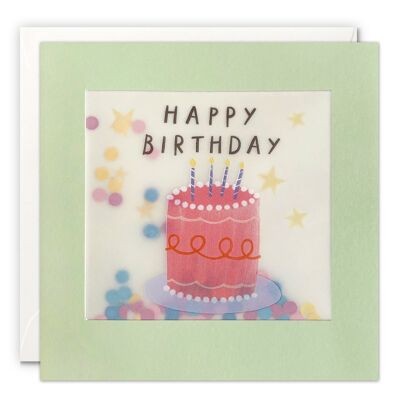 Pink Birthday Cake Paper Shakies Card