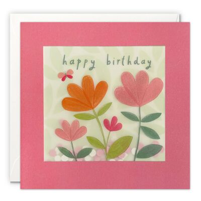 Birthday Flowers Paper Shakies Card