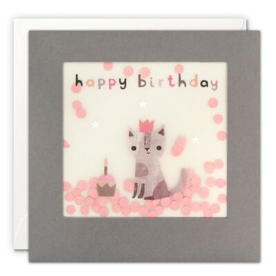 Happy Birthday Cat Paper Shakies Card