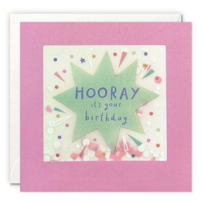 Birthday Hooray Paper Shakies Card