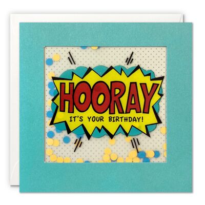 Hooray Birthday Kapow Paper Shakies Card