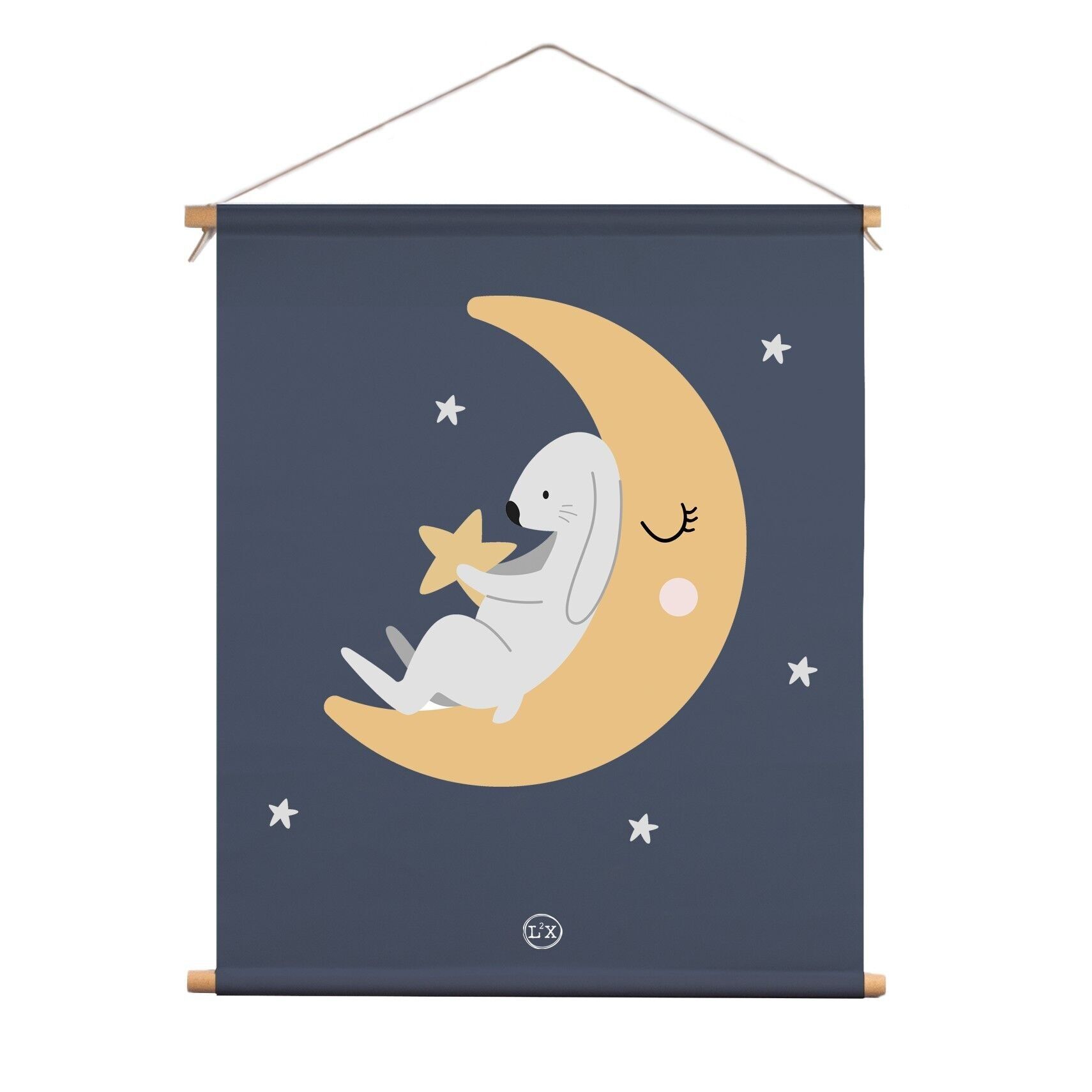 Poster in tessuto per bambini luna coniglietto