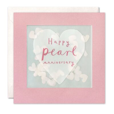Pearl Anniversary Heart Paper Shakies Card