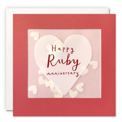Ruby Anniversary Heart Paper Shakies Card