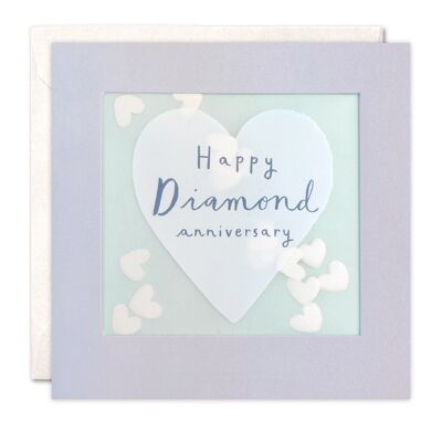 Diamond Anniversary Heart Paper Shakies Card