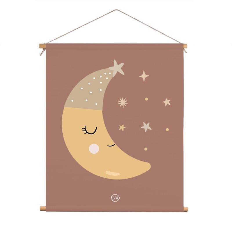 Cappellino da notte per bambini luna poster in tessuto