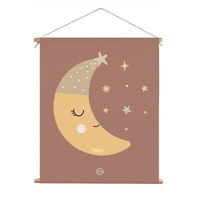 Póster textil infantil luna copa de noche