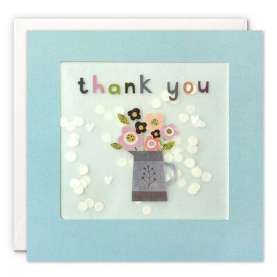 Thank You Flower Jug Paper Shakies Card