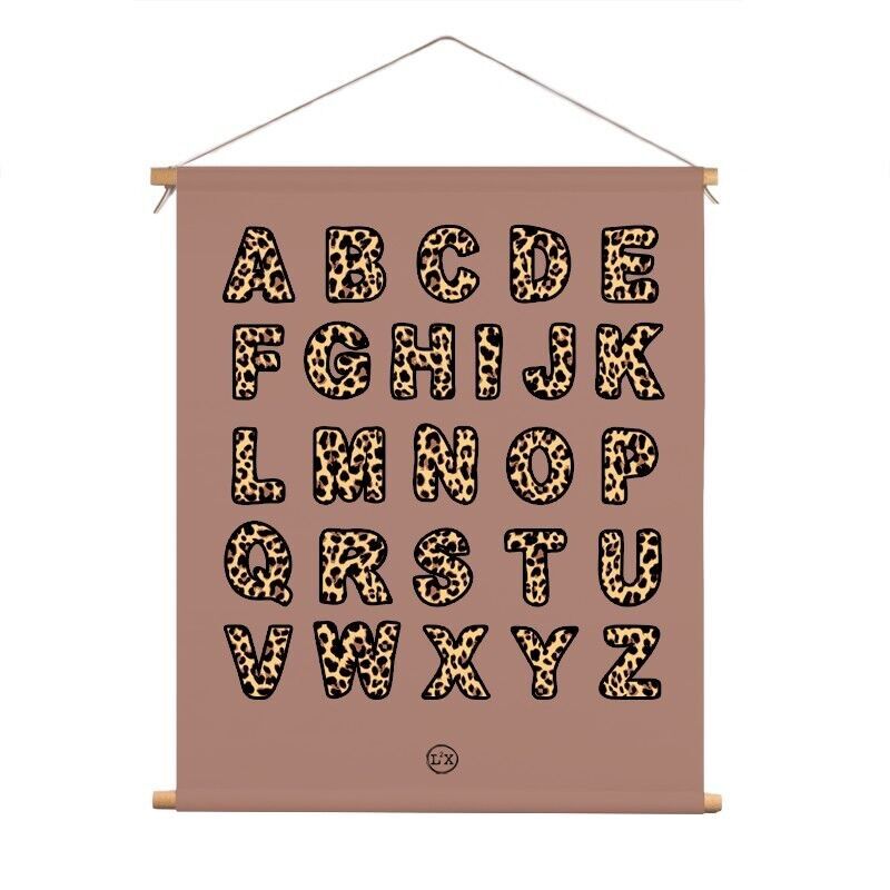 Póster textil infantil leopardo abc