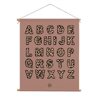Affiche textile enfant léopard abc