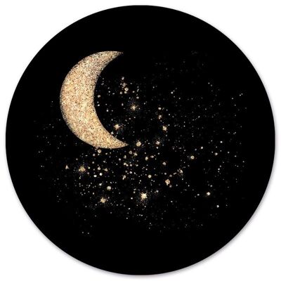 Cercle mural lune d'or - Ø 40 cm - Forex