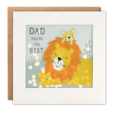Best Dad Lion Paper Shakies Card