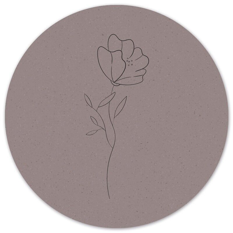 Cerchio da parete fiore minimale - Ø 40 cm - Forex
