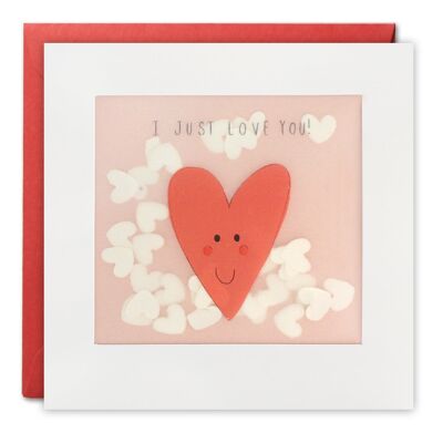 Just Love You Heart Paper Shakies Card