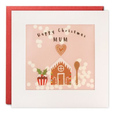 Mum Baking Christmas Paper Shakies Card