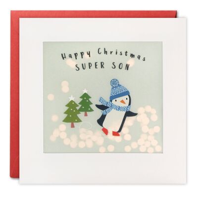 Son Penguin Christmas Paper Shakies Card