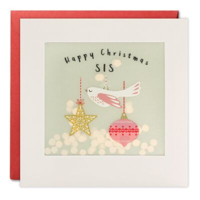 Sis Baubles Christmas Paper Shakies Card