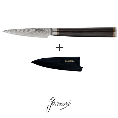 Gartnerst® paring knife »"LESSBLADEmini" 90mm / 3.5''«, Damascus steel