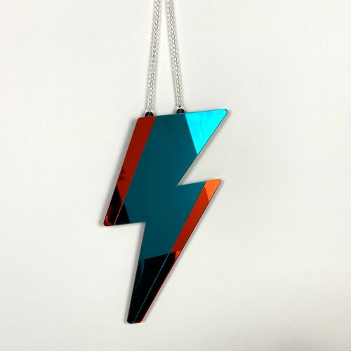 Lightning bolt mirror - Light me - Teal & red sides