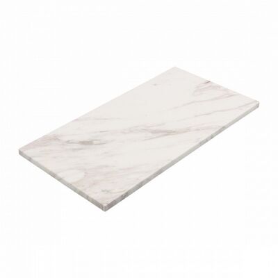 Plateau marbre rectangle L marbre blanc 40x20cm