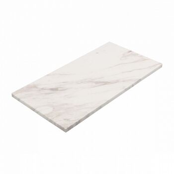 Plateau marbre rectangle L marbre blanc 40x20cm 1