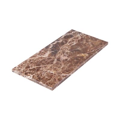 Plateau en marbre rectangle M marbre marron 15x30cm