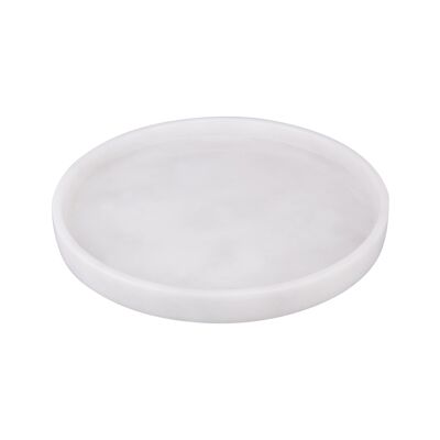 Marble tray round with edge Ø30cm white