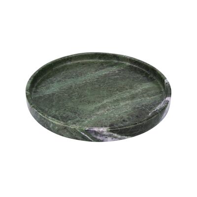 Marble tray round with edge Ø30cm green