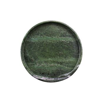 Plateau en marbre rond avec rebord Ø30cm vert 3