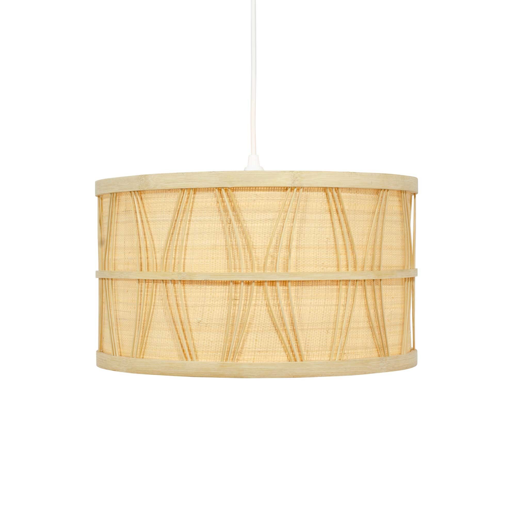 Pendelleuchte Nétisse aus Bambus und japanischem Stroh