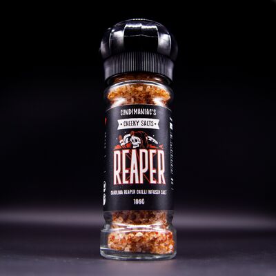 Cheeky Salts - Super Hot Carolina Reaper Pepper Salt Grinder (100g)