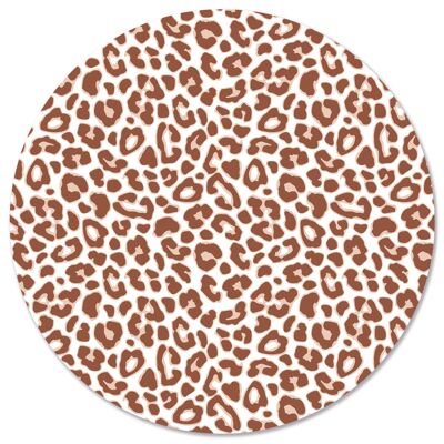 Muurcirkel leopard terracotta - Ø 40 cm - Forex