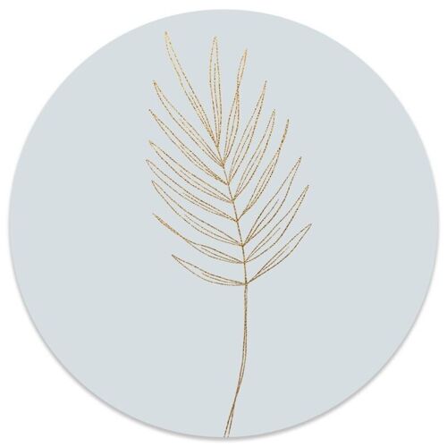 Muurcirkel leaf blue gold - Ø 40 cm - Forex