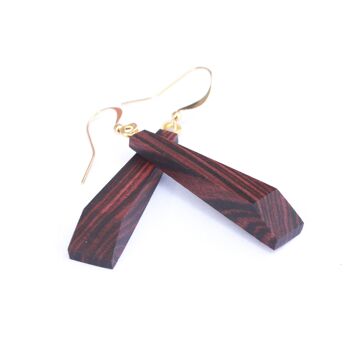 Paire de Boucles d'oreilles en bois de violette 3