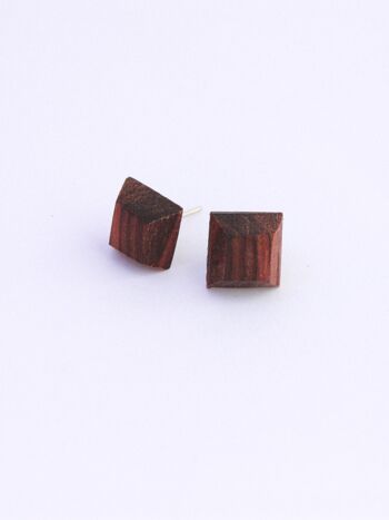 Puces d'oreilles en bois de violette 2
