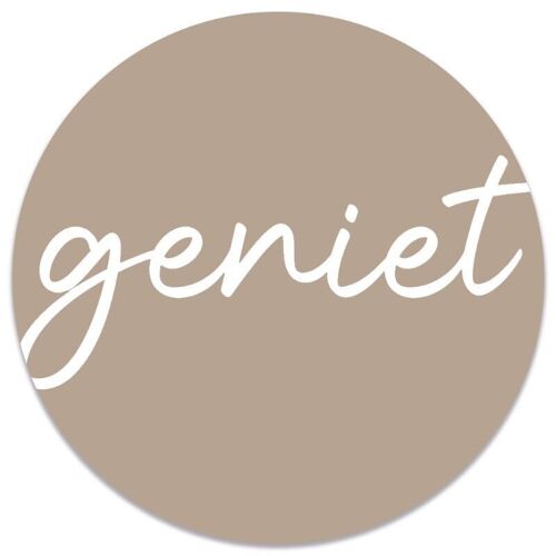 Muurcirkel geniet beige - Ø 40 cm - Forex