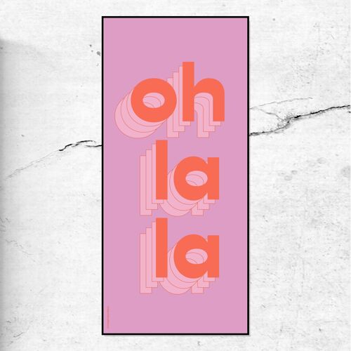 OH LA LA - typographic print - pink