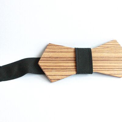 Reversible wooden bow tie: black