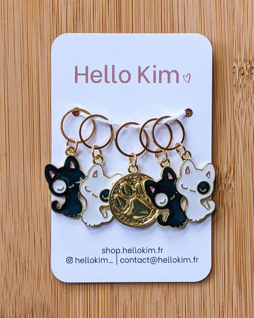 Happy Cats - Stitch Marker Rings