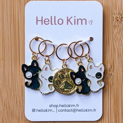 Happy Cats - Stitch Marker Rings