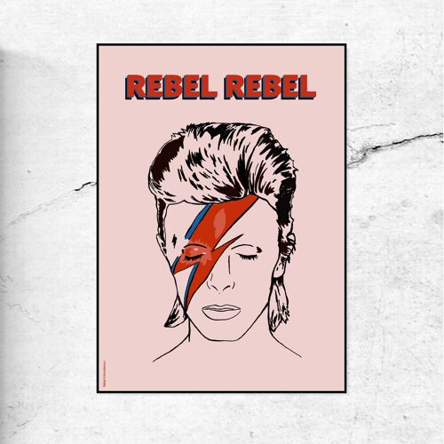Rebel Bowie inspired illustration print - 30x40