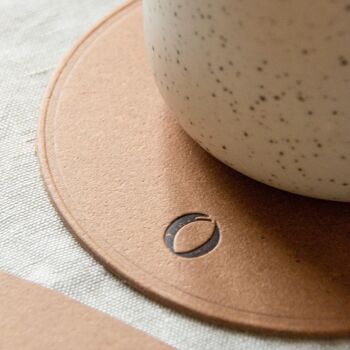 6 Round Coasters - Recycled Leather 4
