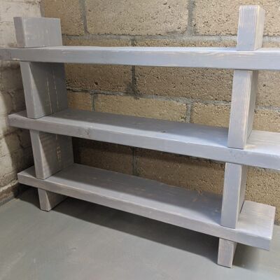 Lap joint shelving unit – 3 shelves - Medium Oak stain