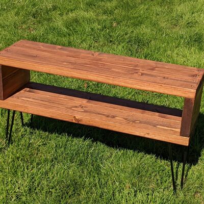 Hairpin leg TV unit - Light Oak stain