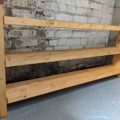 Wide 20cm depth shoe rack - Dark Oak stain