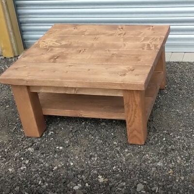 Joined coffee table - Medium Oak stain
