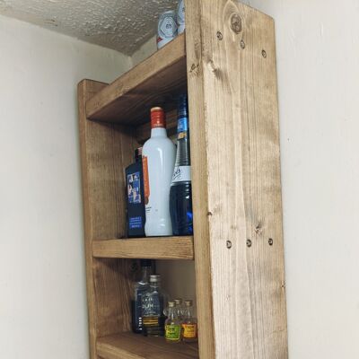 Rustic Wooden Alcohol Shelf - Flat packed Natural