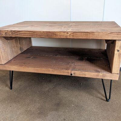 Hairpin leg coffee table - Medium Oak stain