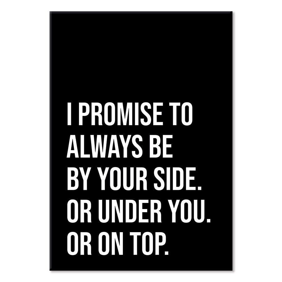 Wandrechteck verspreche ich schwarz - 40 x 28 cm