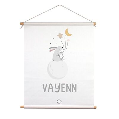 Poster in tessuto per bambini coniglietto luna